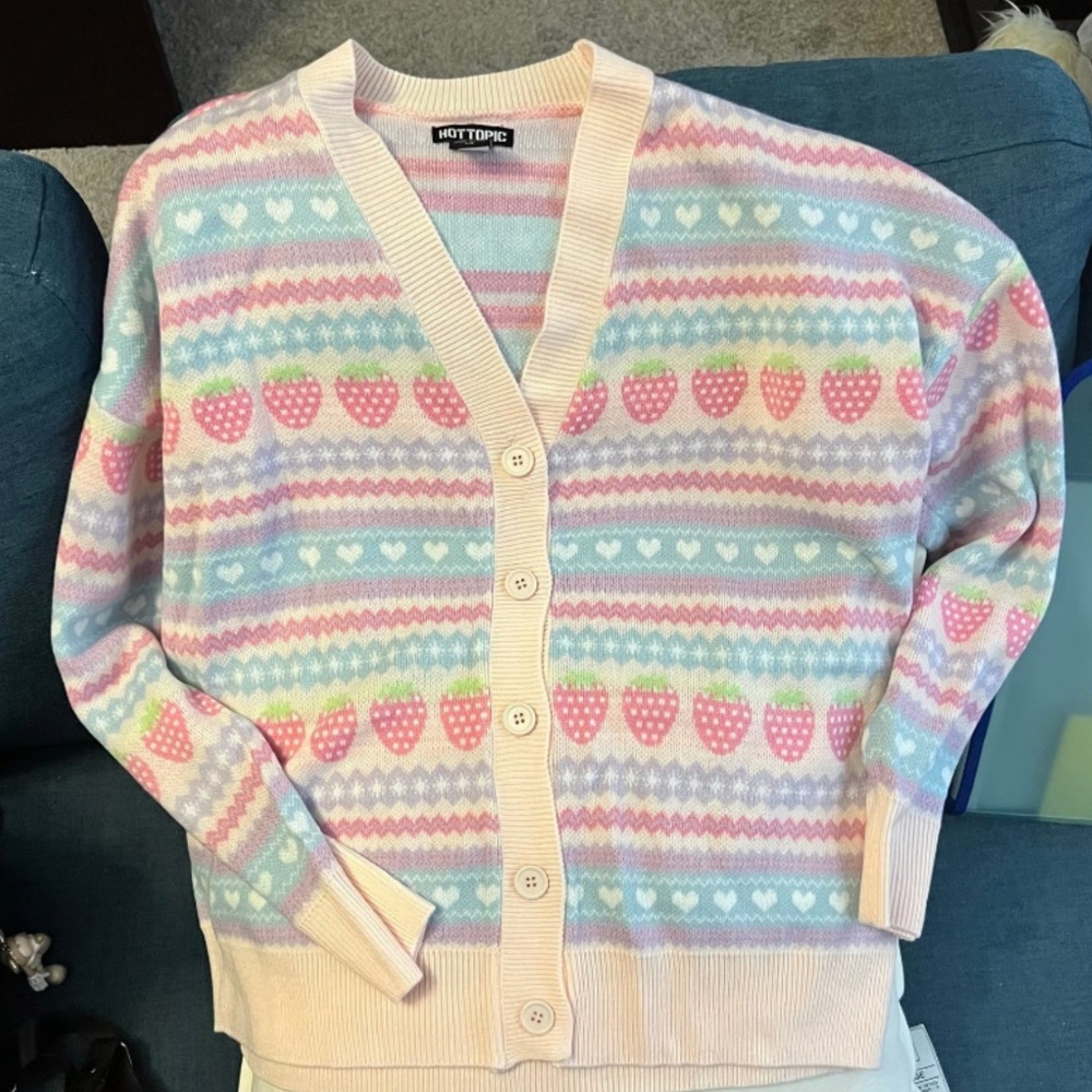 Hot Topic Strawberry Sweater L